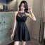 Black A-line Halter Short Homecoming Dresses,Cheap Short Prom Dresses,CM948