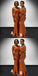 Burnt Orange Mermaid Sleeveless Maxi Long Mismatched Bridesmaid Dresses,WG1506