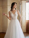 Elegant A-line V-neck Maxi Long Handmade Lace Wedding Dresses,WD802