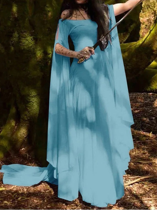 Elegant Blue A-line Maxi Long Party Prom Dresses, Evening Dress,13115