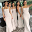 Elegant Mermaid Straps Maxi Long Bridesmaid Dresses For Wedding,WG1567