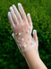 Elegant Pearl Simple Short Bridal Gloves, VM05