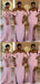 Elegant Pink Mermaid Off Shoulder Maxi Long Bridesmaid Dresses For Wedding Party,WG1624