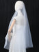 Elegant Simple Floral Pearls Long Bridal Veil, V64