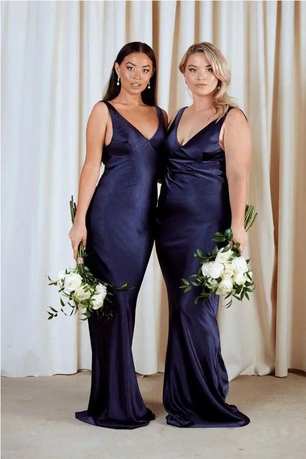 Mismatched Blue Mermaid Backless Cheap Maxi Long Bridesmaid Dresses,WG1516