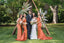 Mismatched Burnt Orange Mermaid Maxi Long Wedding Guest Bridesmaid Dresses,WG1538