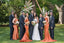 Mismatched Burnt Orange Mermaid Maxi Long Wedding Guest Bridesmaid Dresses,WG1538