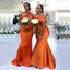 Mismatched Burnt Orange Mermaid Maxi Long Wedding Guest Bridesmaid Dresses,WG1549