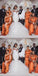 Mismatched Mermaid Burnt Orange Maxi Long Bridesmaid Dresses For Wedding,WG1570