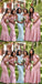 Mismatched Mermaid Spaghetti Straps Cheap Maxi Long Bridesmaid Dresses Online,WG1501