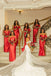 Mismatched Red Mermaid Side Slit Cheap Maxi Long Bridesmaid Dresses Online,WG1502