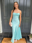Popular Blue Sheath Spaghetti Straps Long Party Prom Dresses, Evening Dress,13212
