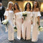 Popular Off White Sheath Off Shoulder Side Slit Maxi Long Bridesmaid Dresses,WG1581