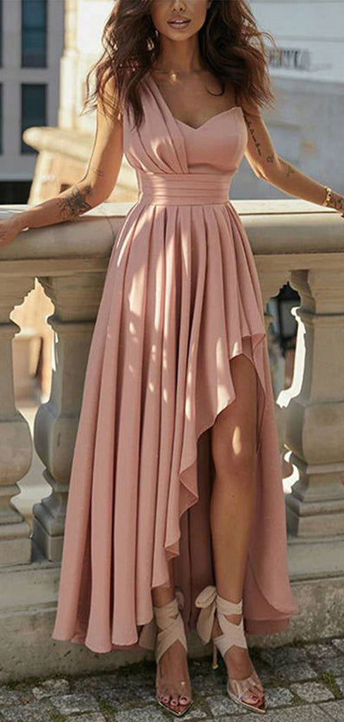 Sexy A-line One Shoulder High Low Party Prom Dresses Online,Evening Dress,13110