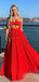 Sexy A-line Red Spaghetti Straps Maxi Long Party Prom Dresses,Evening Dress,13253