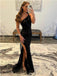 Sexy Black Mermaid One Shoulder Maxi Long Party Prom Dresses, Evening Dress,13118