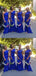 Sexy Blue Mermaid One Shoulder Maxi Long Bridesmaid Dresses For Wedding Party,WG1602
