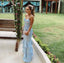 Sexy Blue Sheath Spaghetti Straps Maxi Long Party Prom Dresses Online,13109
