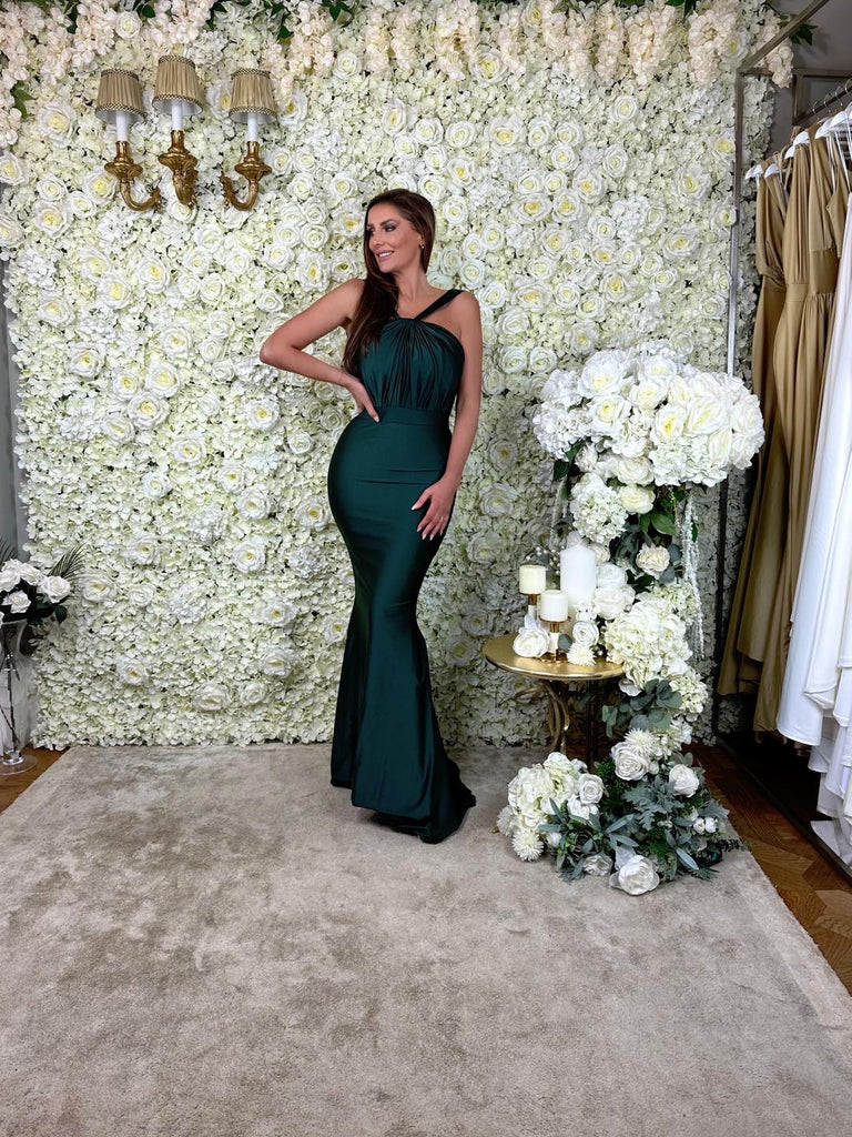 Sexy Green Mermaid Cheap Maxi Long Bridesmaid Dresses Online,WG1514