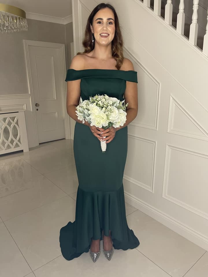 Sexy Green Mermaid Off Shoulder Cheap Maxi Long Bridesmaid Dresses,WG1515