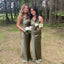 Sexy Green Mermaid Spaghetti Straps Maxi Long Bridesmaid Dresses For Wedding Party,WG1591