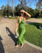 Sexy Green Sheath V-neck Maxi Long Party Prom Dresses, Evening Dress,13230