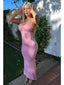 Sexy Gummy Pink Mermaid Spaghetti Straps Backless Long Party Prom Dresses, Evening Dress,13155