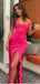 Sexy Hot Pink Sheath Spaghetti Straps Maxi Long Party Prom Dresses, Evening Dress,13205