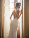 Sexy Mermaid Open Back Jewel Side Slit Handmade Lace Wedding Dresses,WD798
