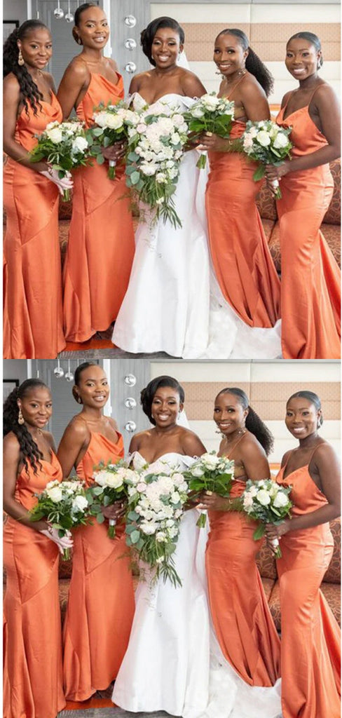 Sexy Mermaid Spaghetti Straps Maxi Long Bridesmaid Dresses For Wedding Party,WG1582