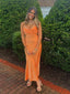 Sexy Orange Sheath Spaghetti Straps Maxi Long Party Prom Dresses, Evening Dress,13169