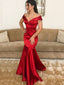 Sexy Red Mermaid Off Shoulder V-neck Maxi Long Party Prom Dresses, Evening Dress,13126