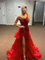 Sexy Red Mermaid One Shoulder Maxi Long Party Prom Dresses, Evening Dress,13245