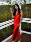 Simple Red Sheath Maxi Long Party Prom Dresses, Evening Dress,13228