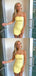 Simple Yellow Sheath Mini Short Prom Homecoming Dresses Tight,CM1006