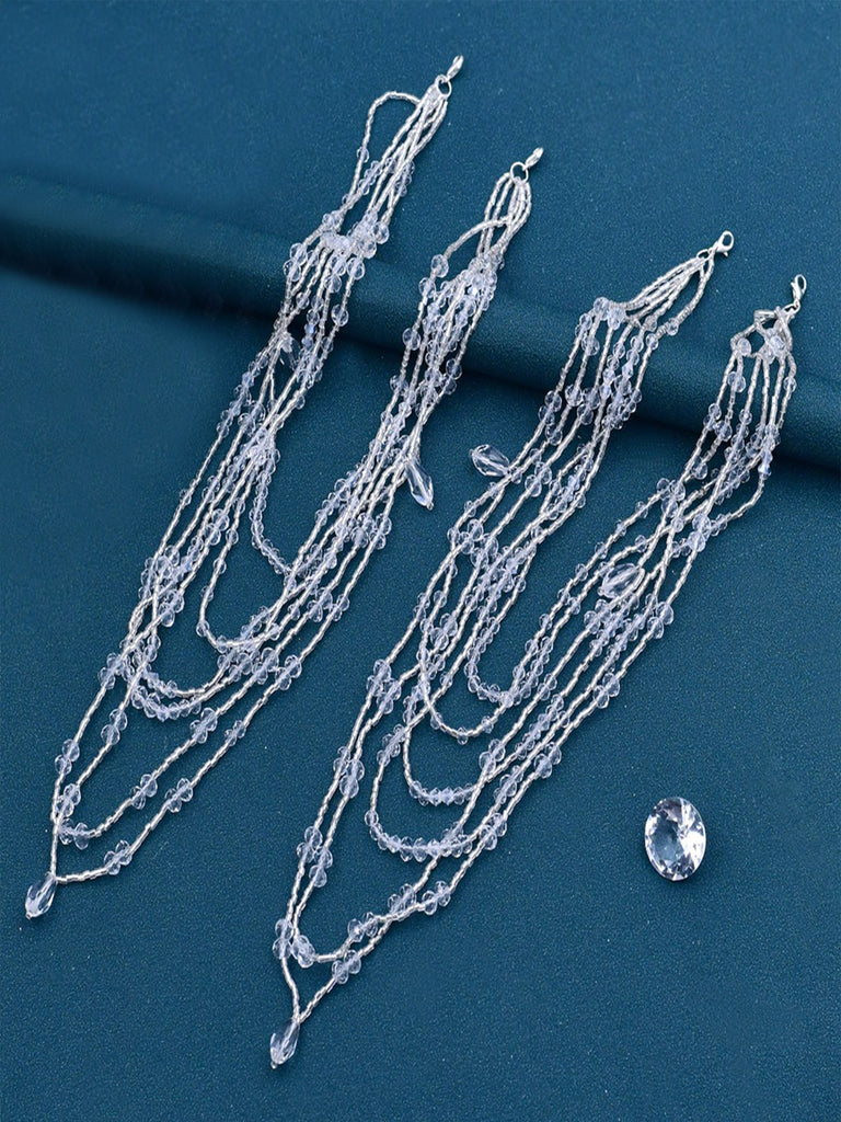 Sparkly Crystal Shoulder Chain with Detachable Layered Tassels, SG04