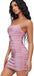 Sparkly Pink Sheath Spaghetti Straps Short Homecoming Dresses,Short Prom Dresses,CM951