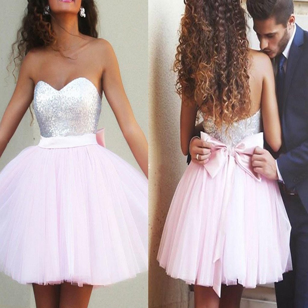 2016 popular sparkly sweetheart mismatched cute casual graduation homecoming prom dresses, BD00145