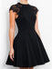 2017 Black Cap Sleeve Modest Tight fashion simple elegant homecoming prom gown dresses, BD001185