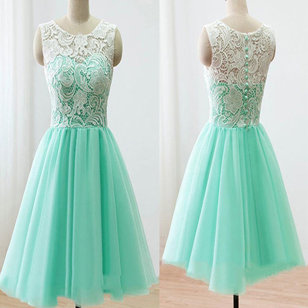 2017 mint lace lovely simple elegant homecoming prom bridesmaid dress,BD0028