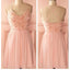 2017 peach pink spaghetti strap simple mini freshman homecoming prom bridesmaid dress,BD0074