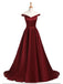 Fashion New Style Simple Off the Shoulder Red A line Long Evening Prom Dresses, 17351