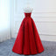 Red V Neck A-line Custom Long Evening Prom Dresses, 17717