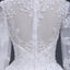 2018 Sexy See Through Long Sleeve Lace A line Wedding Bridal Dresses, Affordable Custom Made Wedding Bridal Dresses, WD267