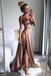 2022 Simple Sexy Side Slit V Neck Affordable Long Evening Prom Dresses, 17457