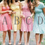 A-line One Shoulder & Sweetheart Short Bridesmaid Dresses Online, WG801