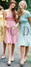 A-line One Shoulder & Sweetheart Short Bridesmaid Dresses Online, WG801