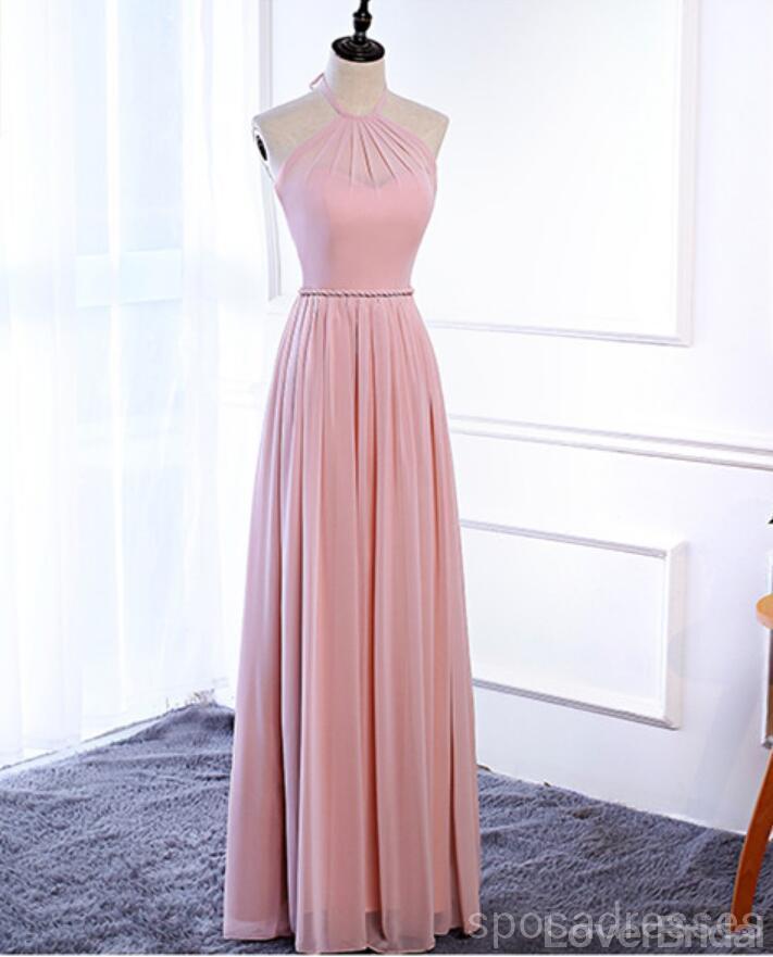 Affordable Blush Pink Floor Length Mismatched Chiffon Bridesmaid Dresses Online, WG536