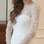 Affordable Mermaid Long Sleeve Lace Wedding Dresses, WD0092