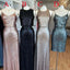 Affordable Mismatched Sequin Long Bridesmaid Dresses, Cheap Unique Custom Long Bridesmaid Dresses, Affordable Bridesmaid Gowns, BD108